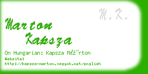 marton kapsza business card